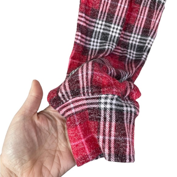 Christmas VS PINK red plaid pajamas with rose gold spell out logo size small - Picture 7 of 14